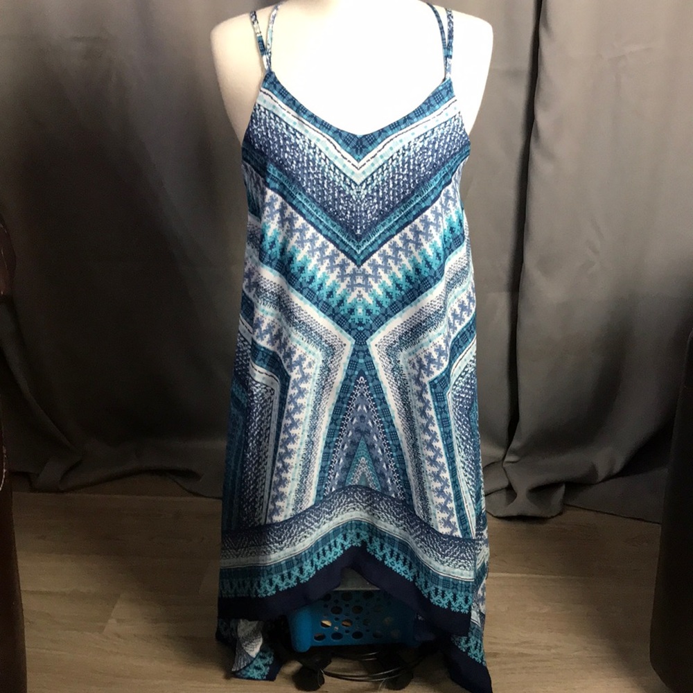 Aztec Pattern Navy Blue Dress SZ S